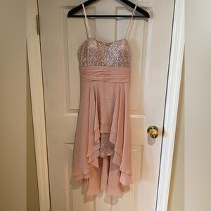Pink Sequin Strapless Dress